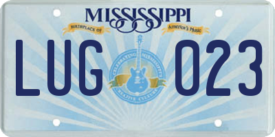 MS license plate LUG023