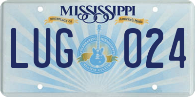 MS license plate LUG024