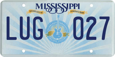 MS license plate LUG027