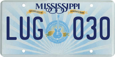 MS license plate LUG030