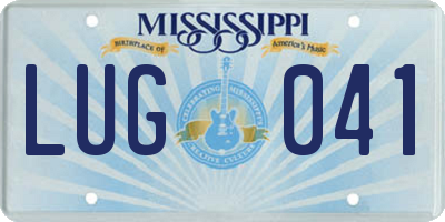 MS license plate LUG041