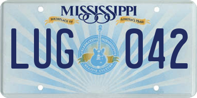 MS license plate LUG042