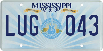 MS license plate LUG043