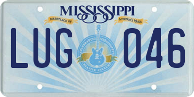 MS license plate LUG046