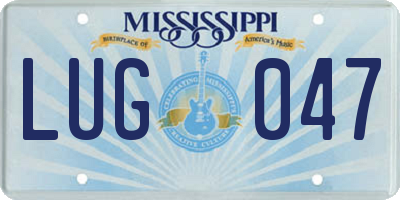 MS license plate LUG047