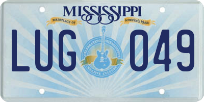 MS license plate LUG049