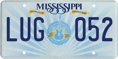 MS license plate LUG052