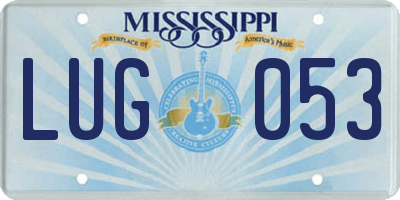 MS license plate LUG053