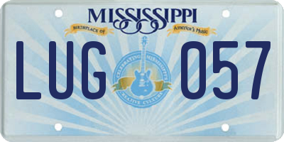MS license plate LUG057
