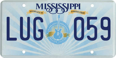 MS license plate LUG059