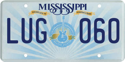 MS license plate LUG060