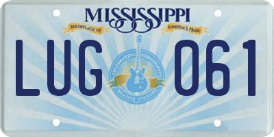 MS license plate LUG061