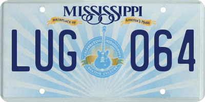 MS license plate LUG064