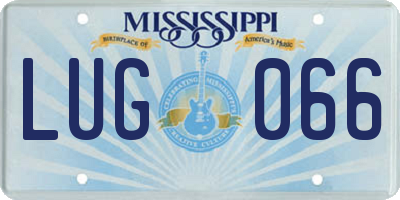 MS license plate LUG066