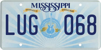MS license plate LUG068