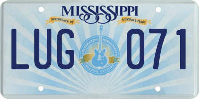 MS license plate LUG071