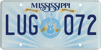 MS license plate LUG072