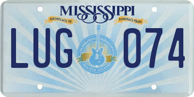 MS license plate LUG074