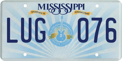 MS license plate LUG076