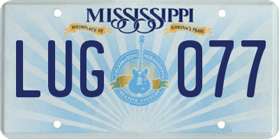 MS license plate LUG077