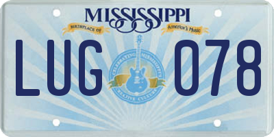 MS license plate LUG078