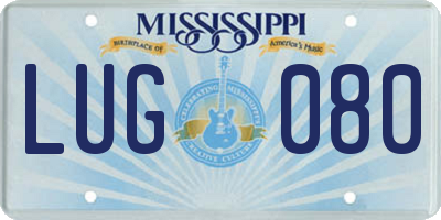 MS license plate LUG080