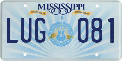 MS license plate LUG081