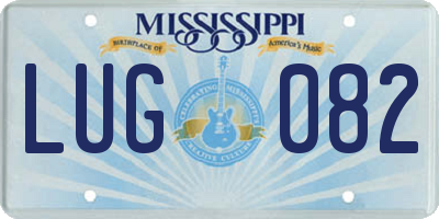MS license plate LUG082
