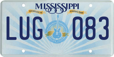 MS license plate LUG083