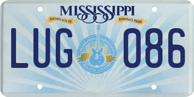 MS license plate LUG086