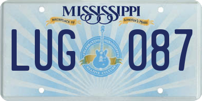 MS license plate LUG087