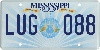 MS license plate LUG088