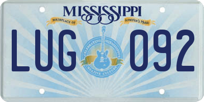 MS license plate LUG092