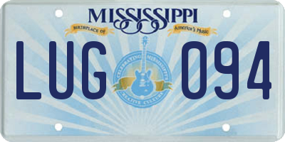 MS license plate LUG094