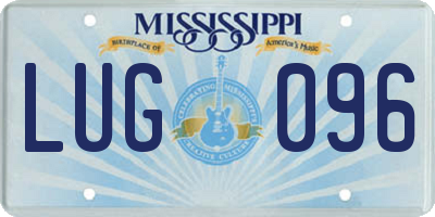 MS license plate LUG096