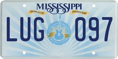 MS license plate LUG097