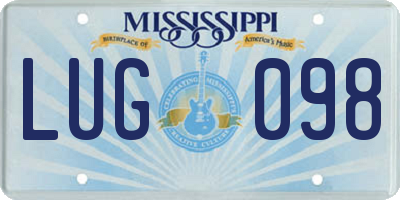 MS license plate LUG098