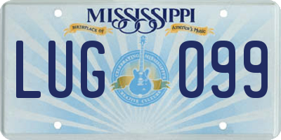 MS license plate LUG099