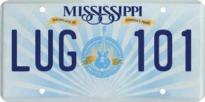 MS license plate LUG101