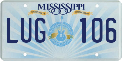 MS license plate LUG106