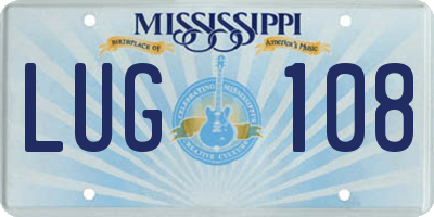 MS license plate LUG108