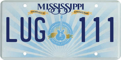 MS license plate LUG111