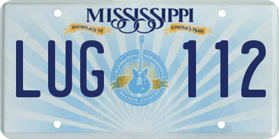 MS license plate LUG112