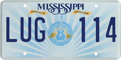 MS license plate LUG114