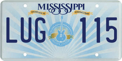 MS license plate LUG115
