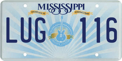 MS license plate LUG116