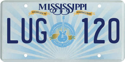 MS license plate LUG120