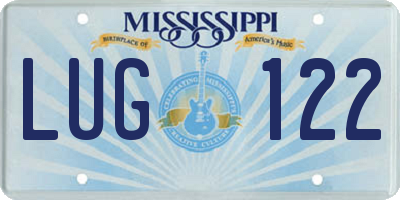 MS license plate LUG122