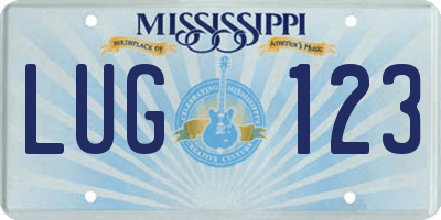 MS license plate LUG123