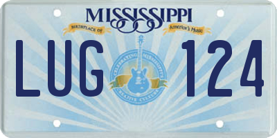 MS license plate LUG124